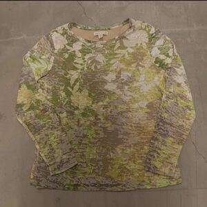 Coldwater Creek Shirt Womens M Blouse Floral Leaves Long Sleeve Lined EUC